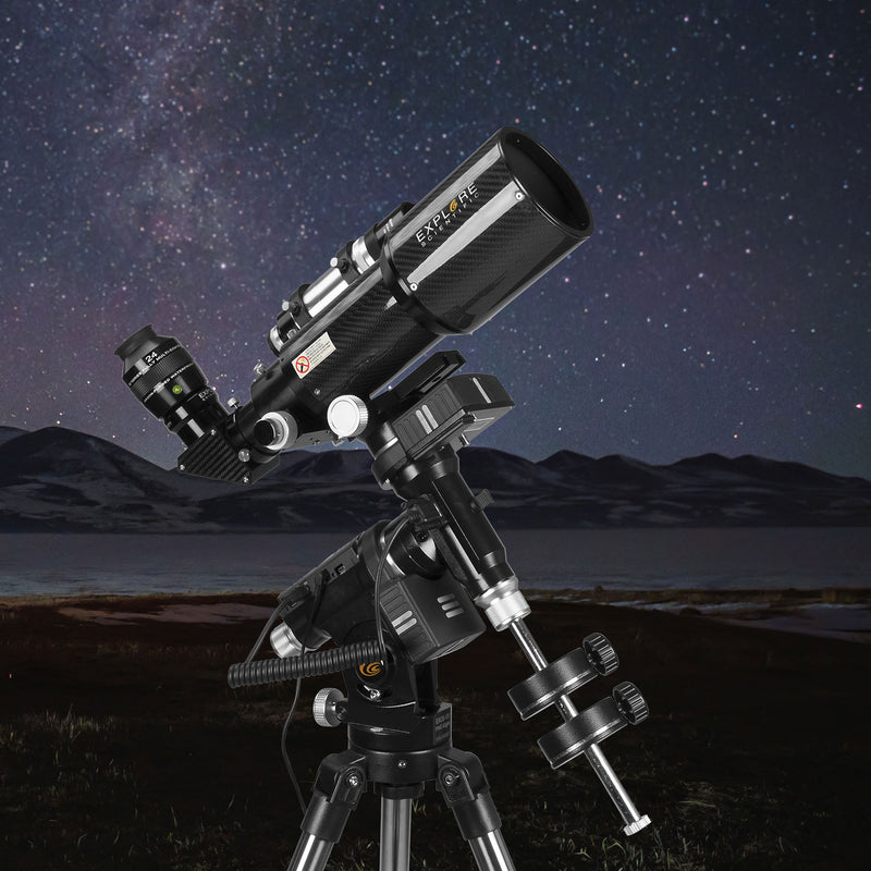 RV parked under night sky with the new iEXOS-100-2