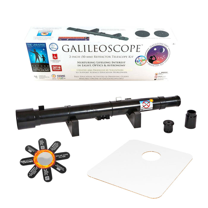 Galileoscope Refractor Telescope STEM Kit with Solar Filter