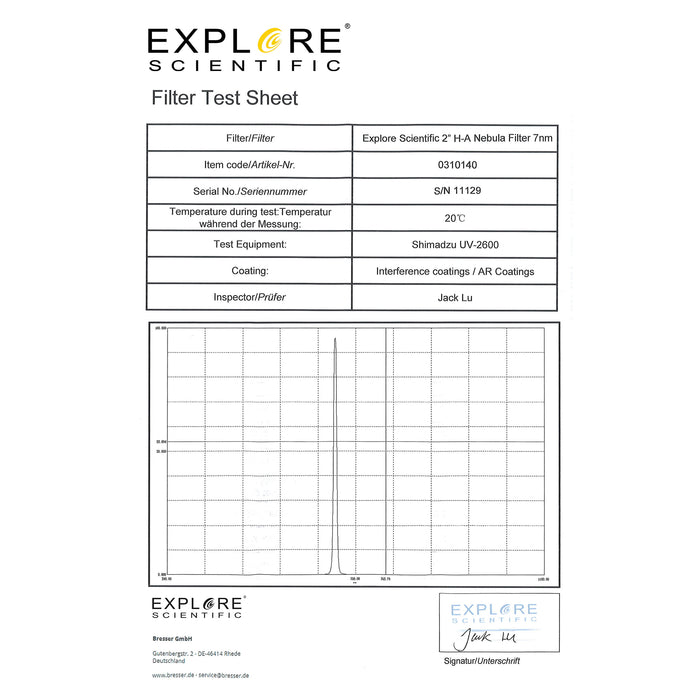 Nebula Filter H-Alpha 2-inch 7nm