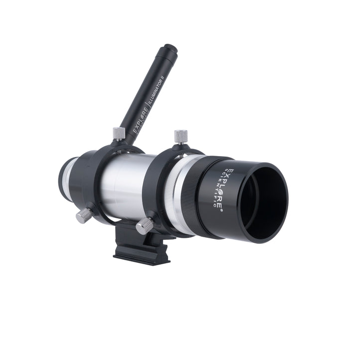 Explore Scientific 8x50 Straight Through Illuminated Viewfinder with Bracket and NEW long battery life Illuminator II